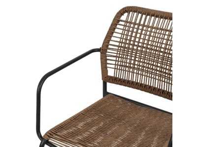 Silla de exterior con brazos en acero y polietileno - MALLORCA BEIGE Silla de exterior con brazos en acero y polietileno - MALLORCA BEIGE