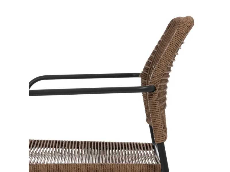 Chaise d'extérieur avec accoudoirs en acier et polyéthylène - MALLORCA BEIGE