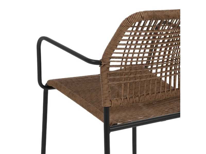 Silla de exterior con brazos en acero y polietileno - MALLORCA BEIGE