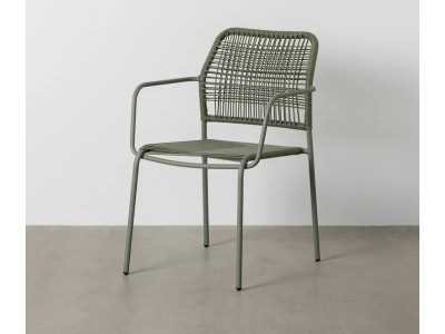 Outdoor chair with arms in steel and polyethylene - MALLORCA VERDE