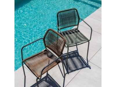 Outdoor chair with arms in steel and polyethylene - MALLORCA VERDE