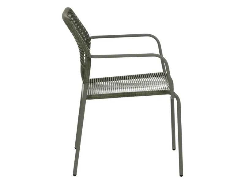 Silla de exterior con brazos en acero y polietileno - MALLORCA VERDE