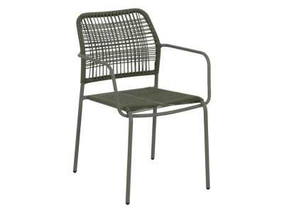 Outdoor chair with arms in steel and polyethylene - MALLORCA VERDE