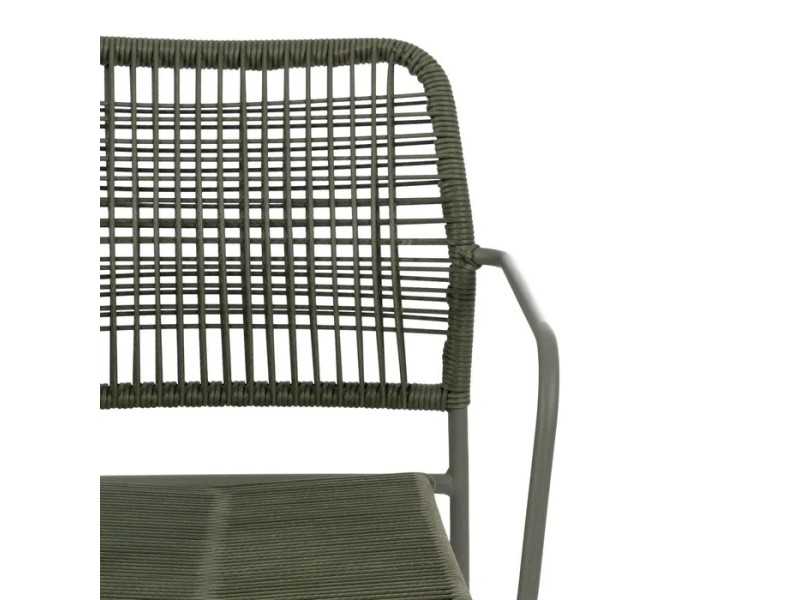 Silla de exterior con brazos en acero y polietileno - MALLORCA VERDE