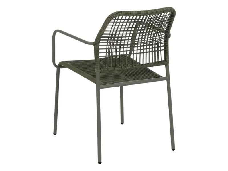 Silla de exterior con brazos en acero y polietileno - MALLORCA VERDE