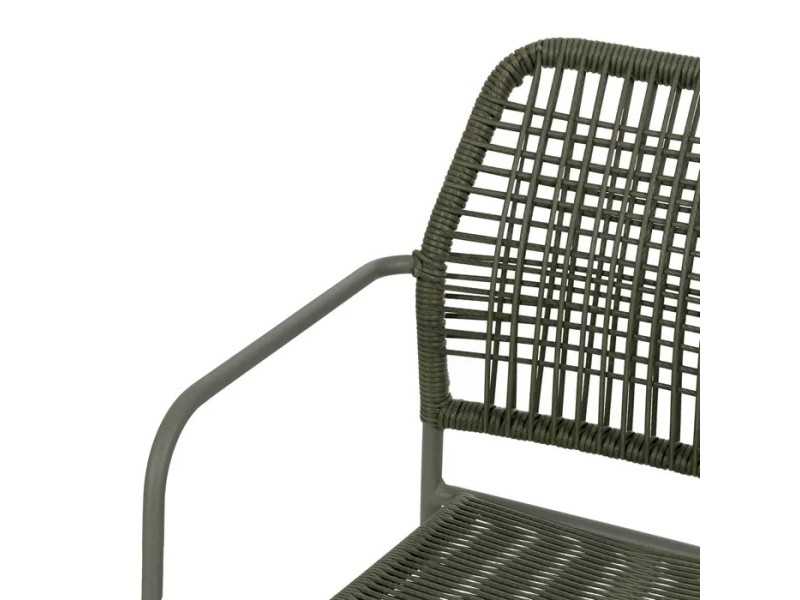 Silla de exterior con brazos en acero y polietileno - MALLORCA VERDE