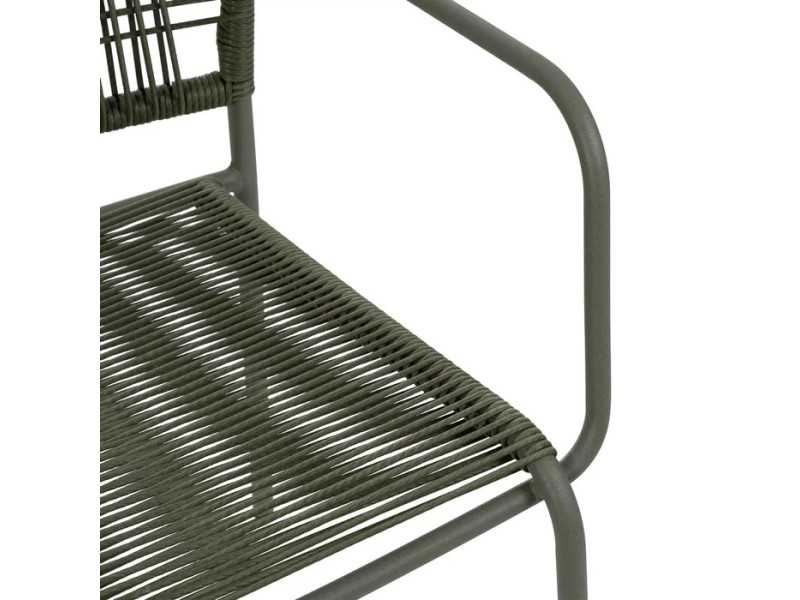 Silla de exterior con brazos en acero y polietileno - MALLORCA VERDE