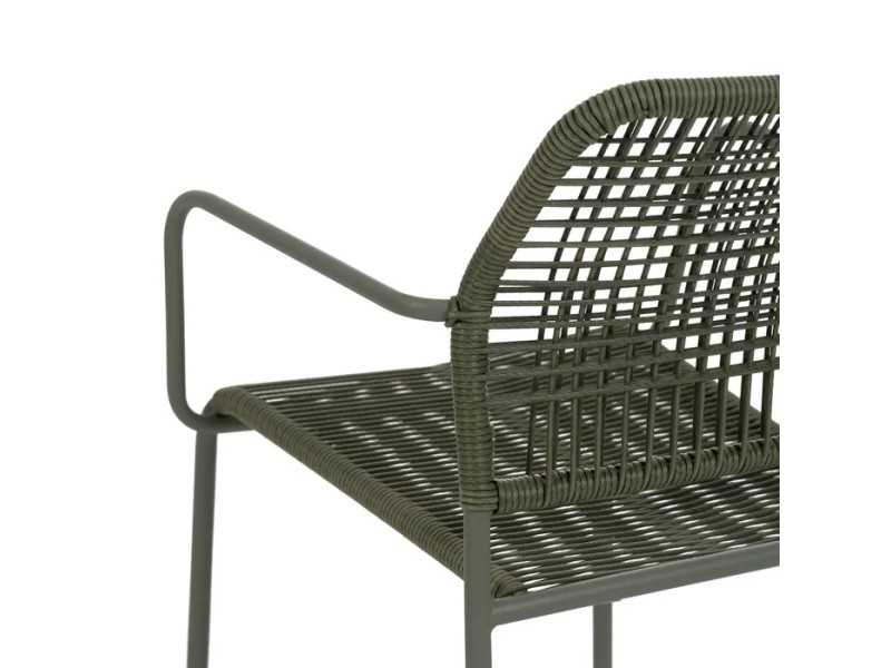 Silla de exterior con brazos en acero y polietileno - MALLORCA VERDE