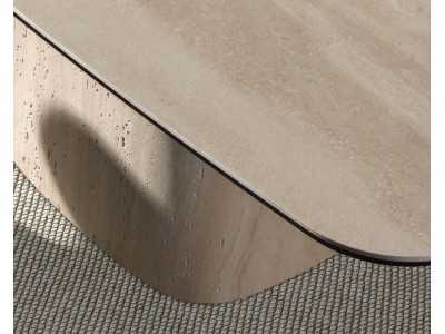 Mesa de comedor con tapa fija y estructura de mármol porcelánico - ABBA