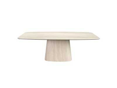 Mesa de comedor con tapa fija y estructura de mármol porcelánico - ABBA