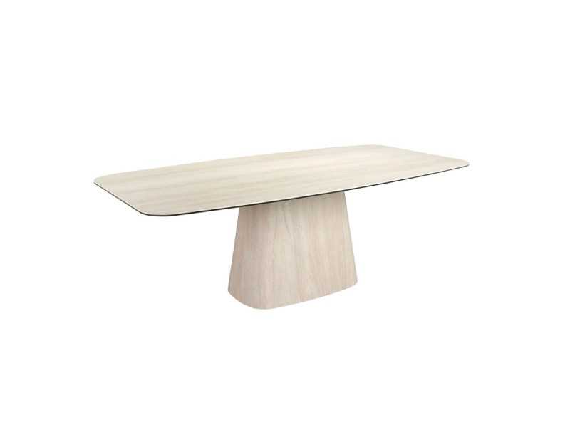 Dining table with fixed top and porcelain marble frame - ABBA