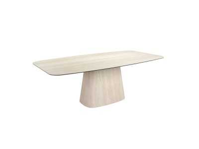 Mesa de comedor con tapa fija y estructura de mármol porcelánico - ABBA