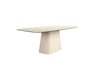 Mesa de comedor con tapa fija y estructura de mármol porcelánico - ABBA