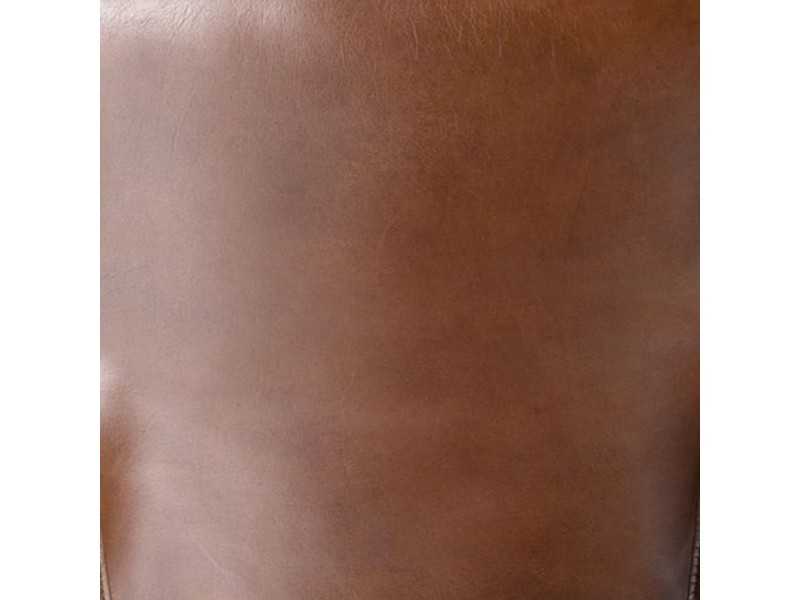 Fauteuil pivotant recouvert de cuir véritable - BRUNO