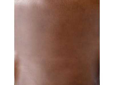 Swivel armchair upholstered in genuine leather - BRUNO