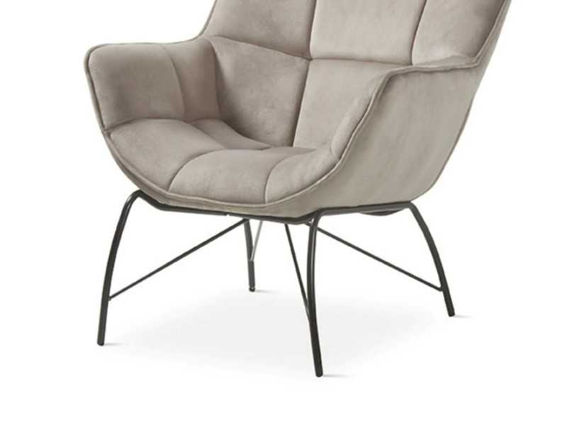 Fauteuil design moderne avec structure en acier laqué - ALIZÉE GRIS