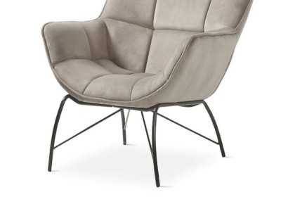 Modern design armchair with lacquered steel frame - ALIZÉE GRIS