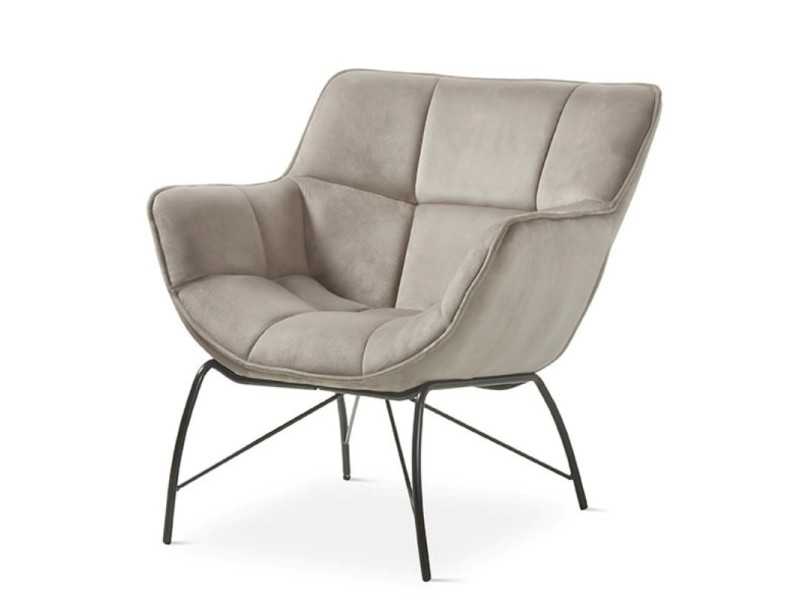Butaca de diseño moderno con estructura de acero lacado - ALIZÉE GRIS