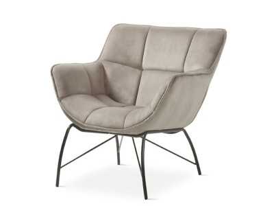 Modern design armchair with lacquered steel frame - ALIZÉE GRIS