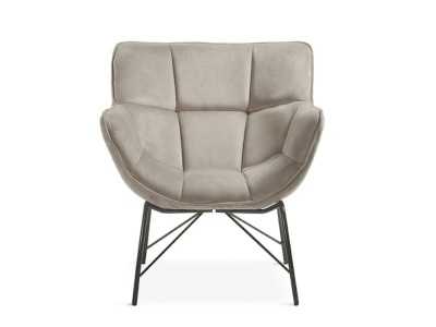 Modern design armchair with lacquered steel frame - ALIZÉE GRIS