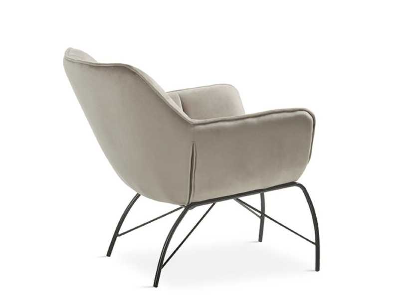 Fauteuil design moderne avec structure en acier laqué - ALIZÉE GRIS