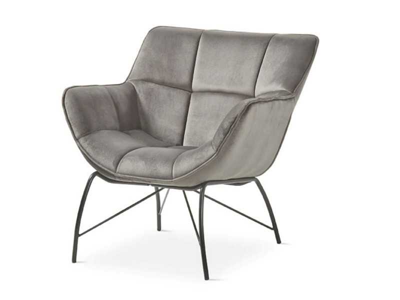 Modern design armchair with lacquered steel frame - ALIZÉE TOPO