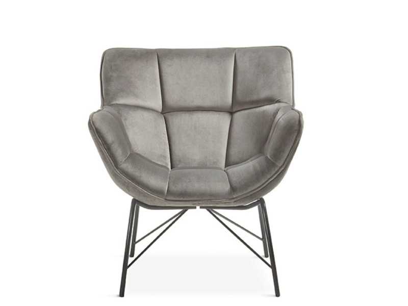 Fauteuil design moderne avec structure en acier laqué - ALIZÉE TOPO
