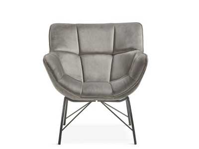 Modern design armchair with lacquered steel frame - ALIZÉE TOPO