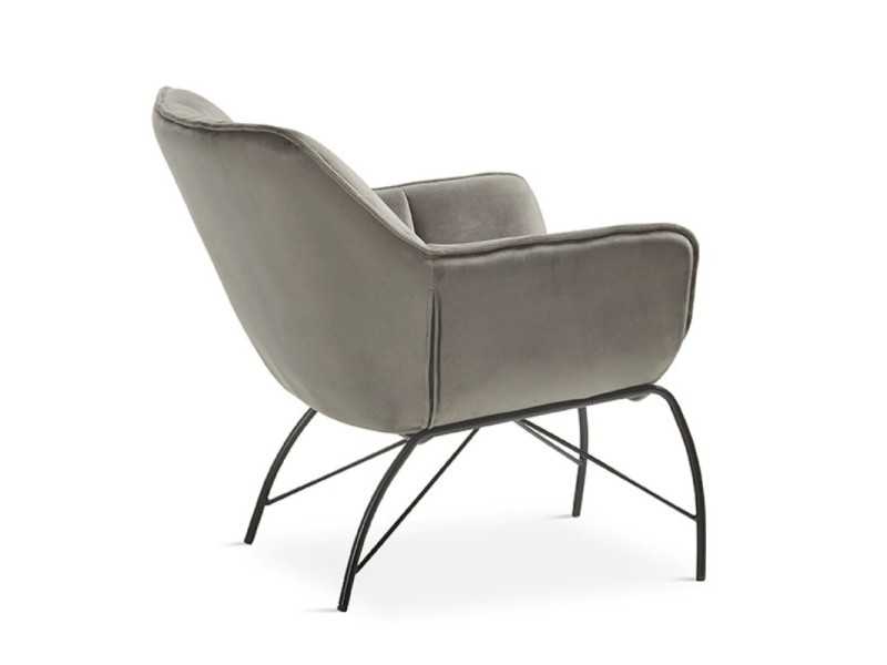 Modern design armchair with lacquered steel frame - ALIZÉE TOPO