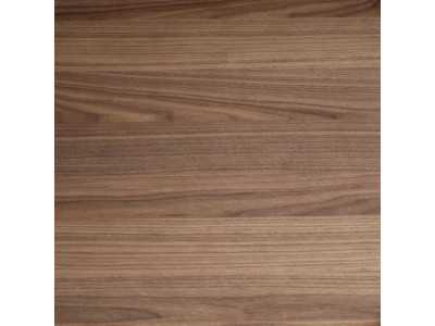 Walnut console with 1 drawer and stainless steel base - MOZART