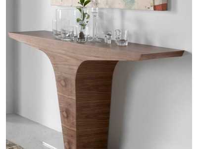 Walnut console with stainless steel base - TINNA