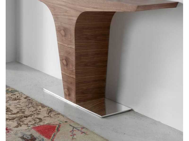 Console en noyer avec piètement en acier inoxydable - TINNA