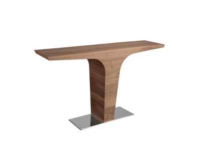 Walnut console with stainless steel base - TINNA