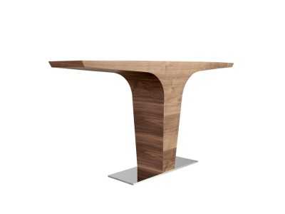 Walnut console with stainless steel base - TINNA