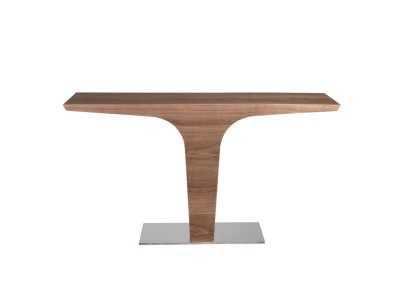 Walnut console with stainless steel base - TINNA
