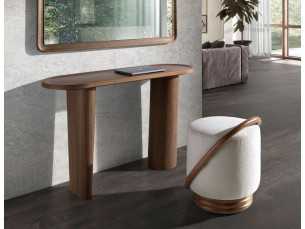 Console ovale en noyer - BAYEAUX