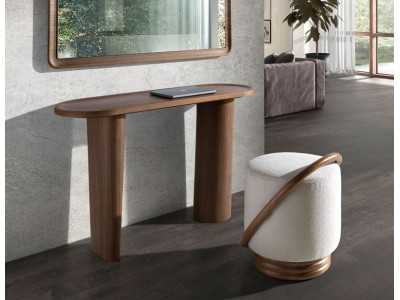 Oval console in walnut - BAYEAUX