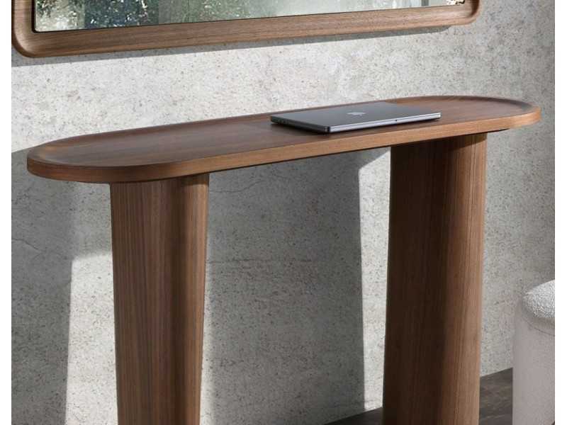 Oval console in walnut - BAYEAUX