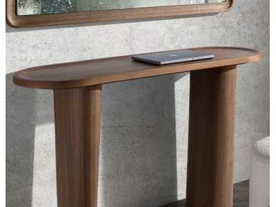 Oval console in walnut - BAYEAUX