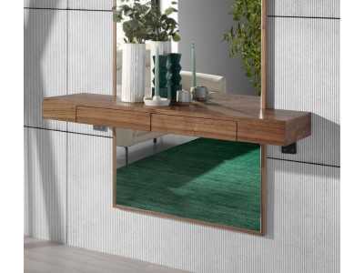 Console avec miroir en noyer - CRISTEL