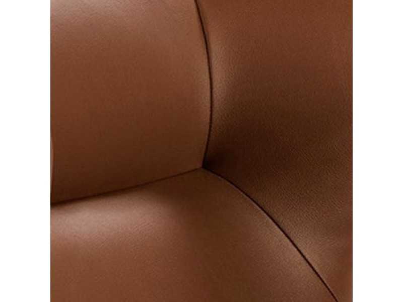 Fauteuil pivotant tapissé de cuir synthétique et base en bois massif - OSCAR