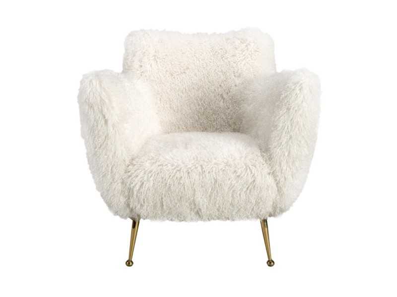 Upholstered designer armchair with gold stainless steel legs - ARAN