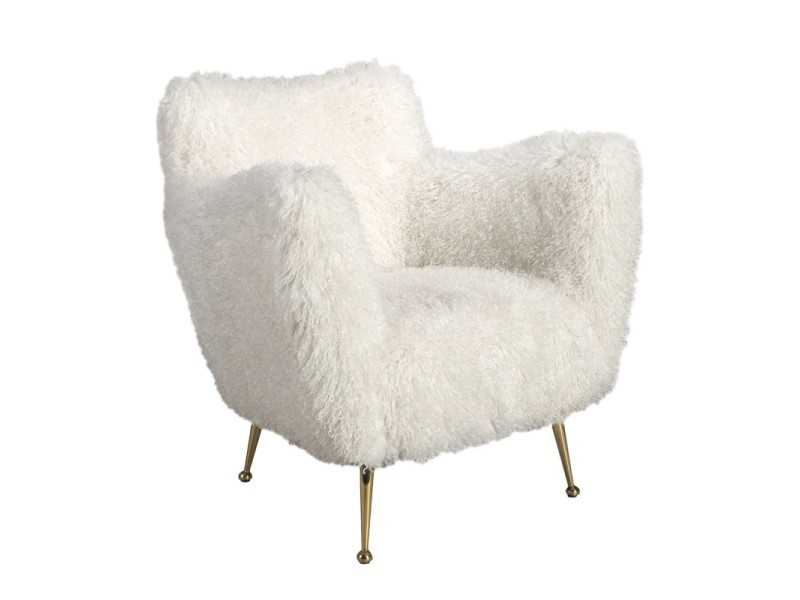 Upholstered designer armchair with gold stainless steel legs - ARAN