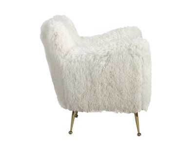 Sillón de diseño tapizado con patas de acero inoxidable dorado - ARAN