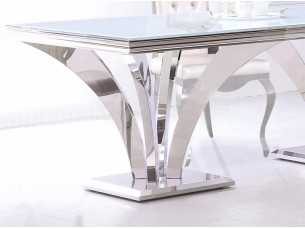 Rectangular and fixed dining table in stainless steel - FONTAINE 2