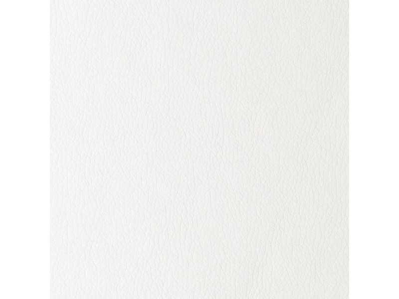 Faux leather upholstered armchair with stainless steel frame - COSMET BLANCO