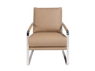 Faux leather upholstered armchair with stainless steel frame - COSMET VISÓN Faux leather upholstered armchair with stainless steel frame - COSMET VISÓN