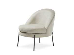 Fauteuil design tapissé de tissu beige - AALST BEIGE