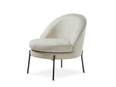 Fauteuil design tapissé de tissu beige - ABLAST BEIGE