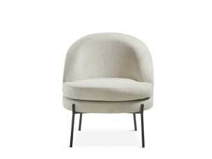 Designer armchair upholstered in beige fabric - AALST BEIGE 2